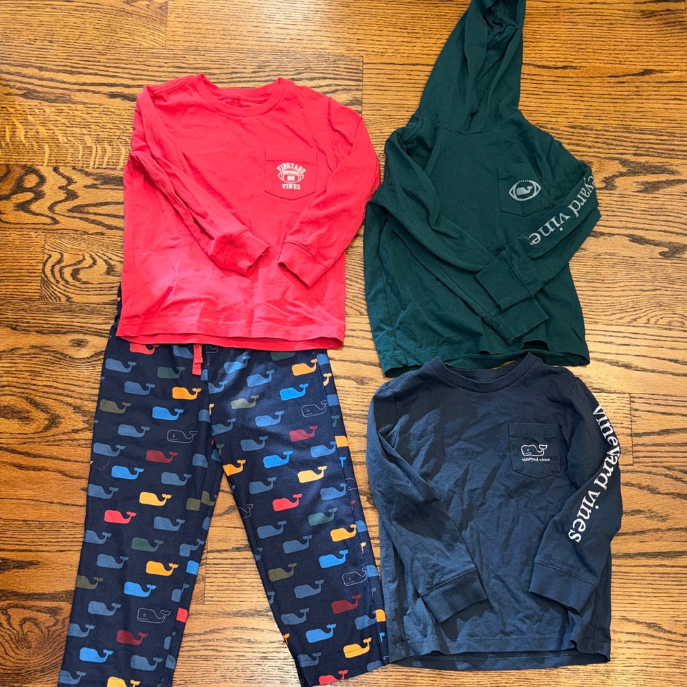 Vineyard Vines Boys BUNDLE-4T - long sleeve shirts and pajama pants - football